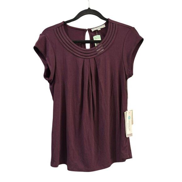 Daniel Rainn Tops - Daniel Rainn Brinn Scoop Neck Pleat Detail Knit Top Small Purple NWT Stitch Fix